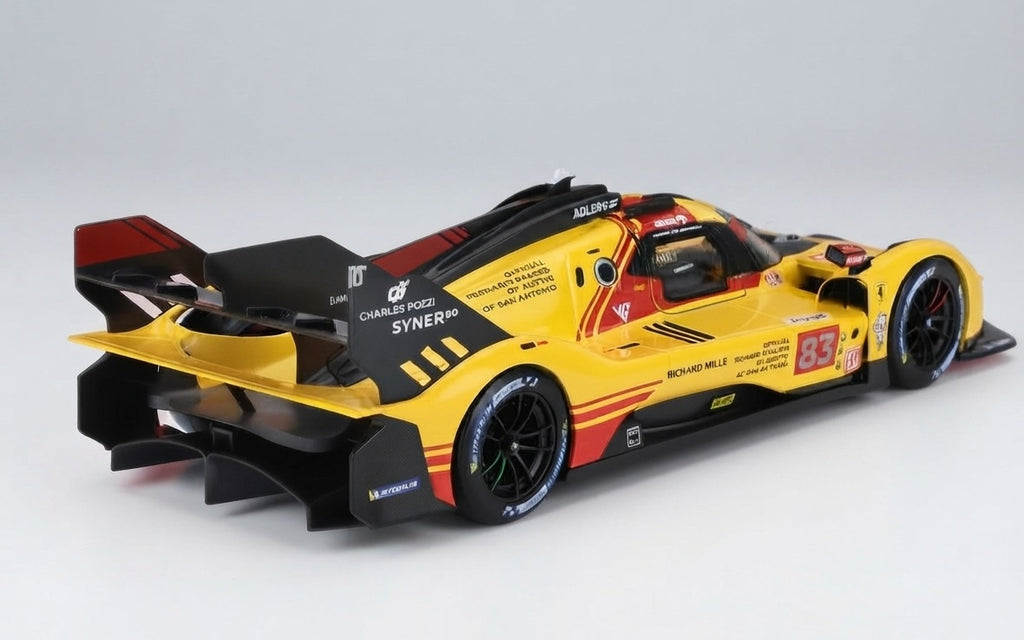 Ferrari 499P 3.0L TURBO V6 TEAM #83 – AF Corse, Le Mans 2024  - gelb, rot - Bburago 1:18
