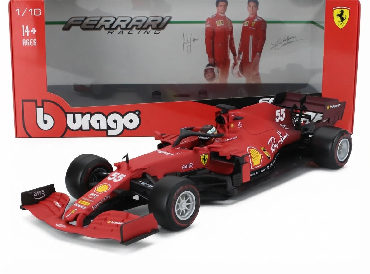 Ferrari F1 SF21 Nr. 55 – Carlos Sainz Jr. – Saison 2021 - mattrot - Bburago 1:18
