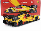 Ferrari 499P 3.0L TURBO V6 TEAM #83 – AF Corse, Le Mans 2024  - gelb, rot - Bburago 1:18